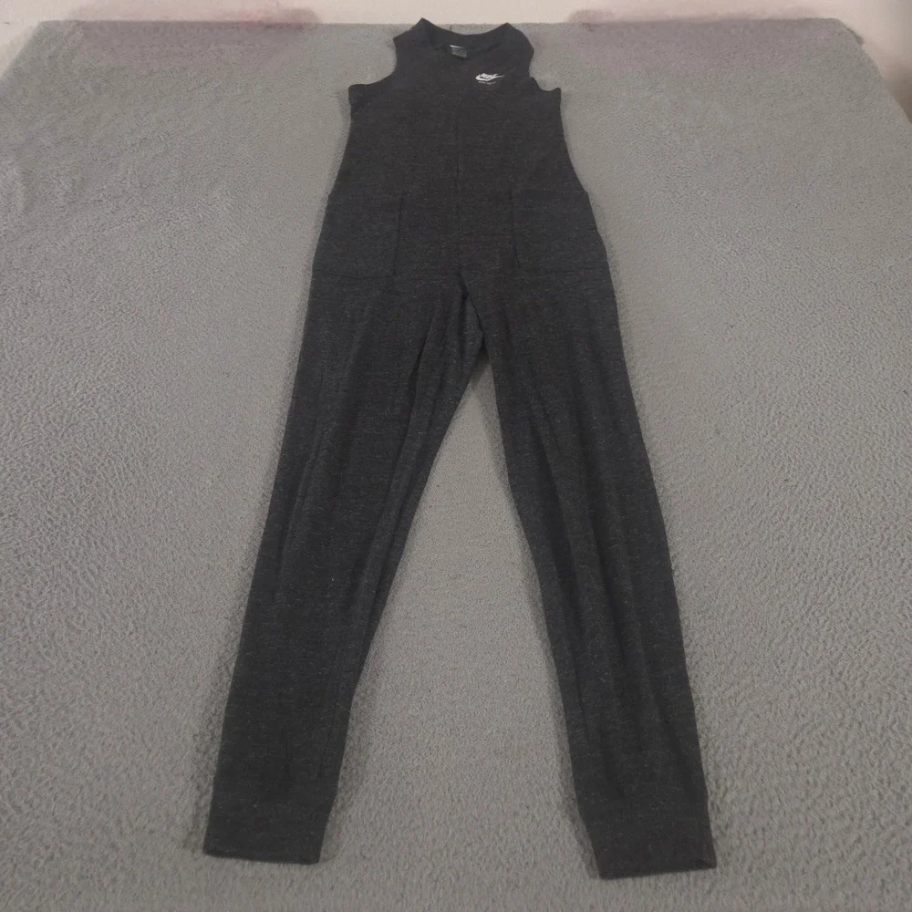 Nike Jumpsuit Womens XS Charcoal Heathered Tapered Leg Sleeveless Sportswear